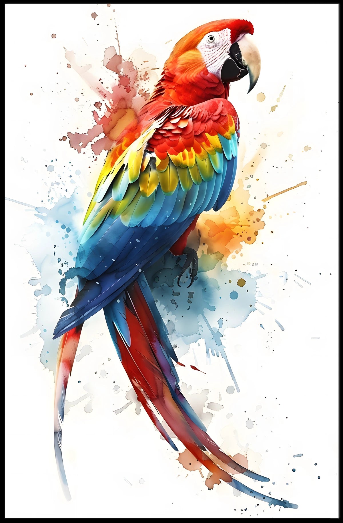 Vibrant Parrot Splash Poster