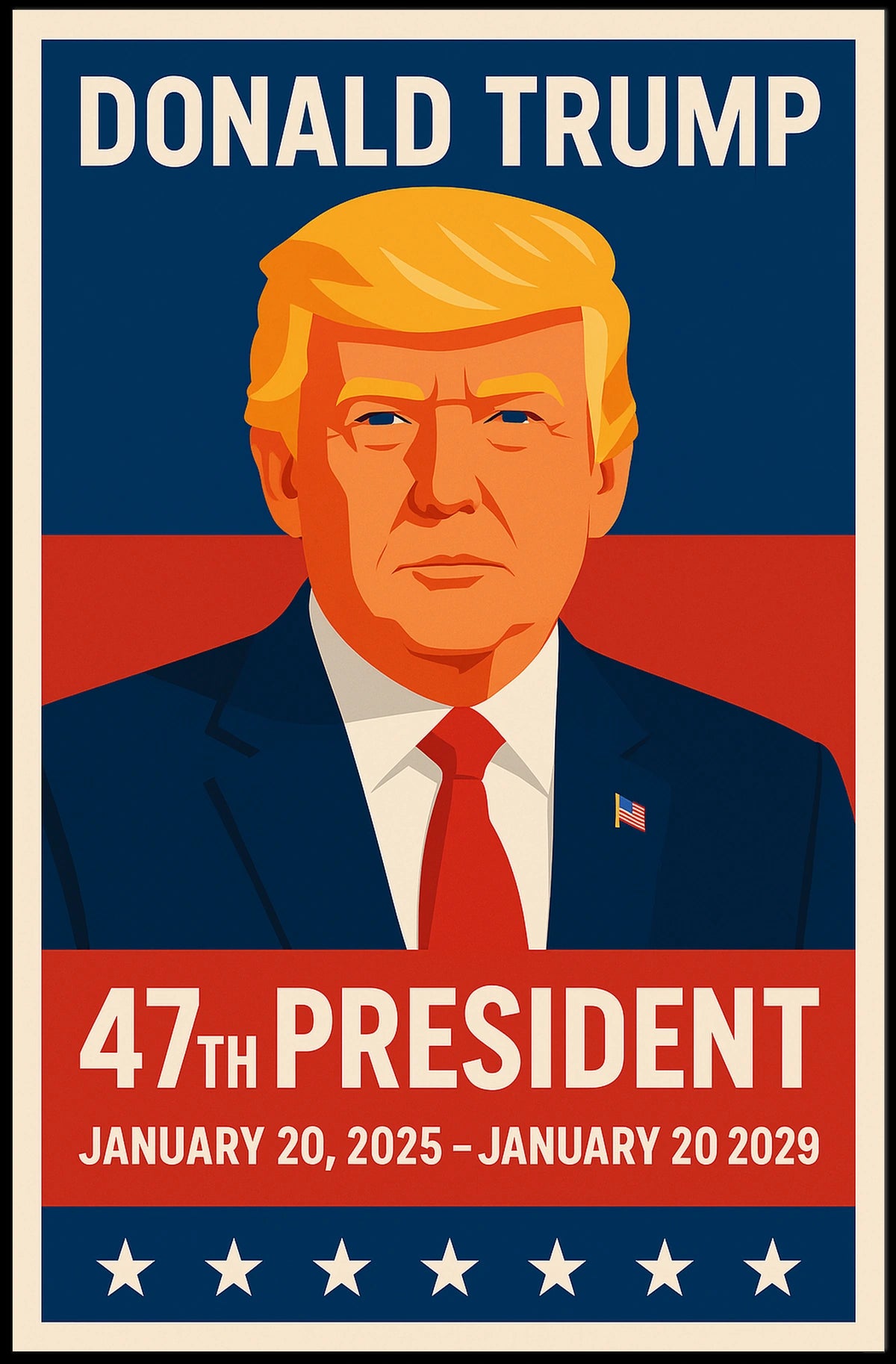 Trump 47th President Patriotic Vintage Poster