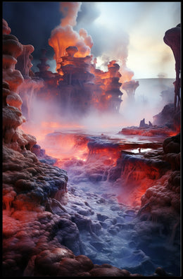 Fiery Fantasy Landscape Poster