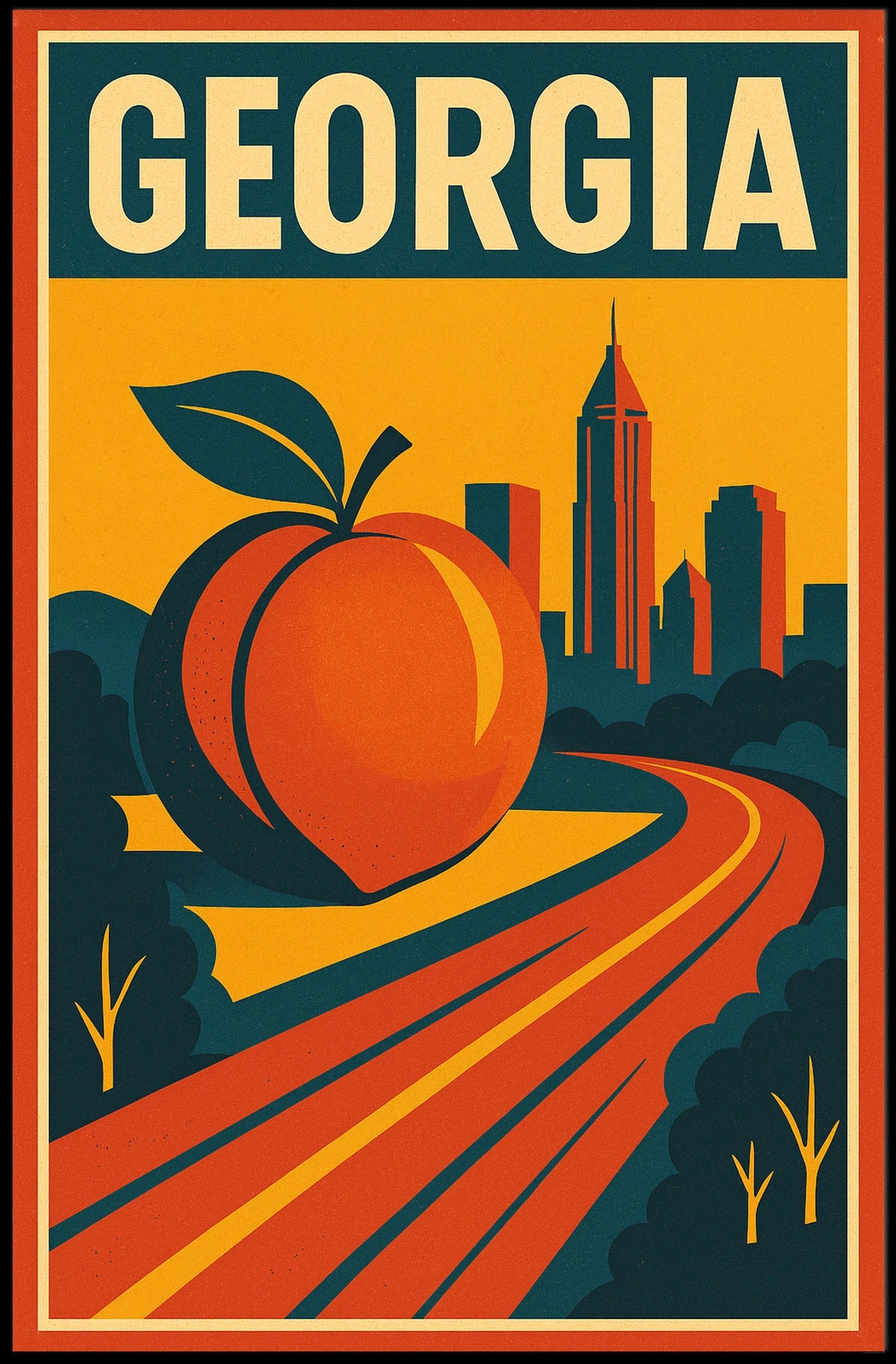 Georgia The Peach State Poster
