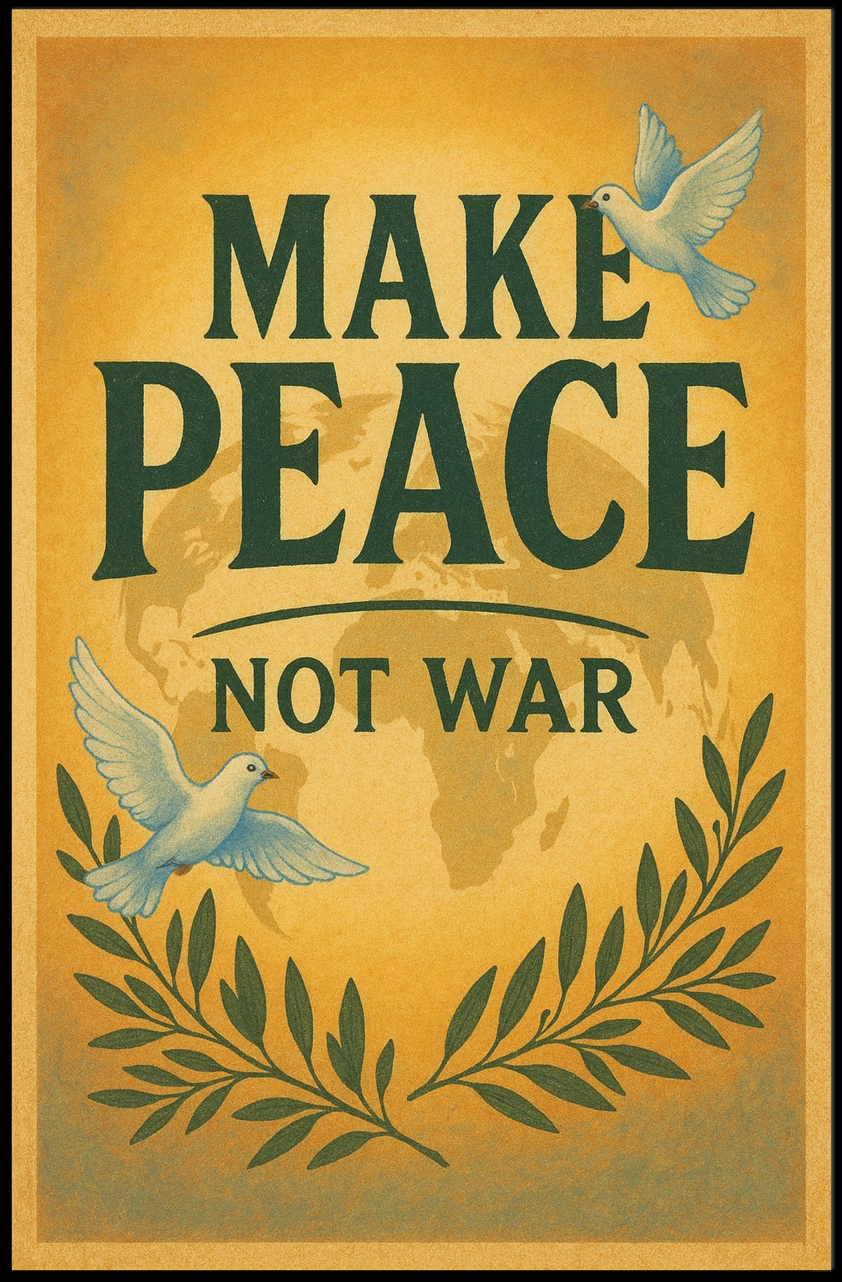 Make Peace Not War Vintage Poster