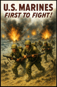 U.S. Marines First to Fight Poster PosterGoat