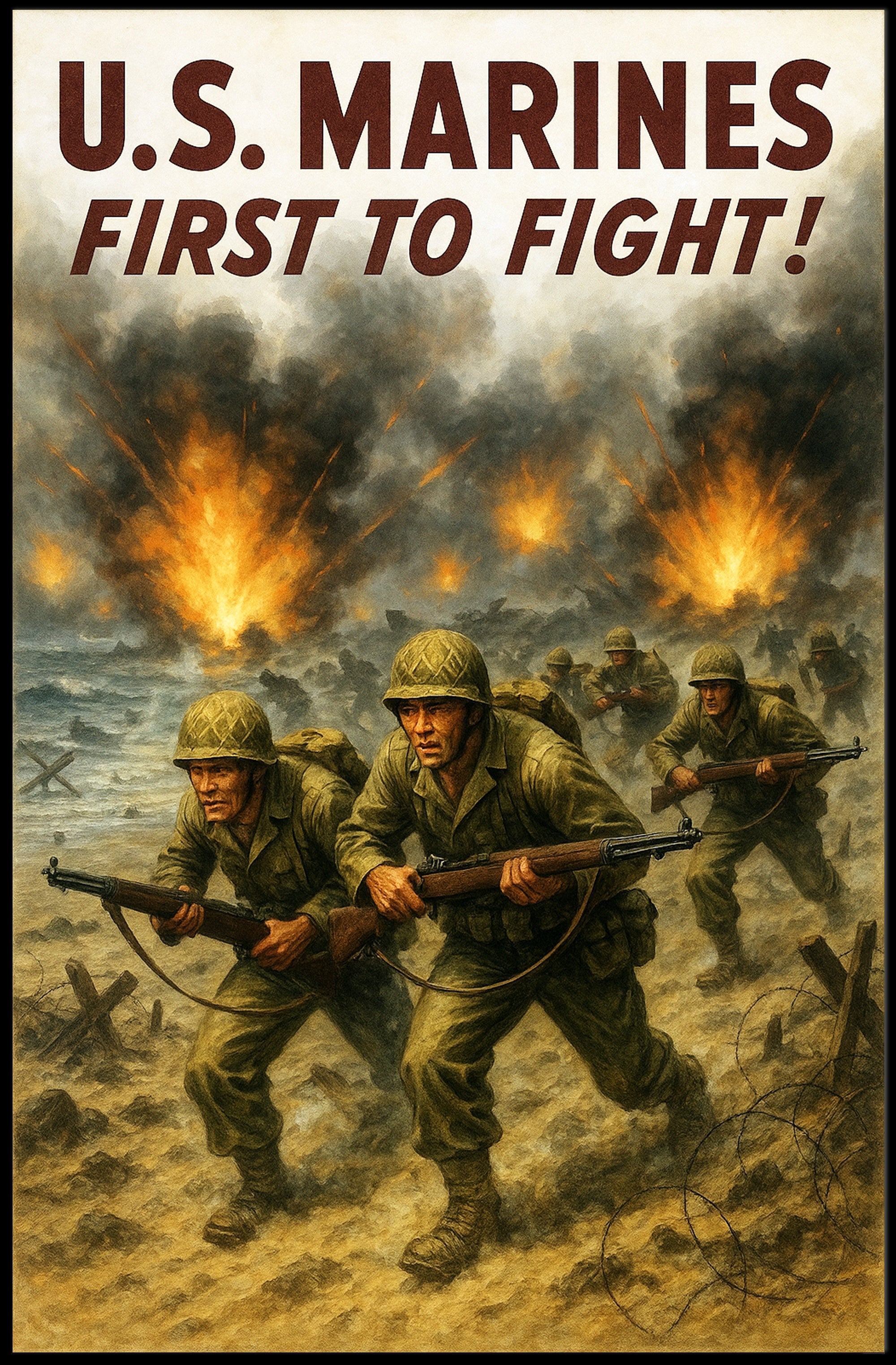 U.S. Marines First to Fight Poster PosterGoat