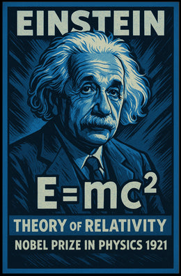 Einstein Relativity Vintage Sci Art Collectors Poster