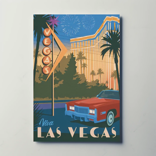 Las Vegas Vintage Poster Viva Nightlife