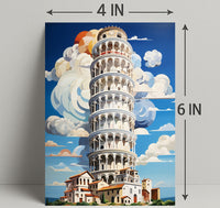 The Leaning Tower Of Pisa Artistic Poster PosterGoat