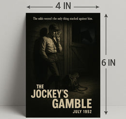 The Jockey's Gamble Noir Vintage Sports Poster