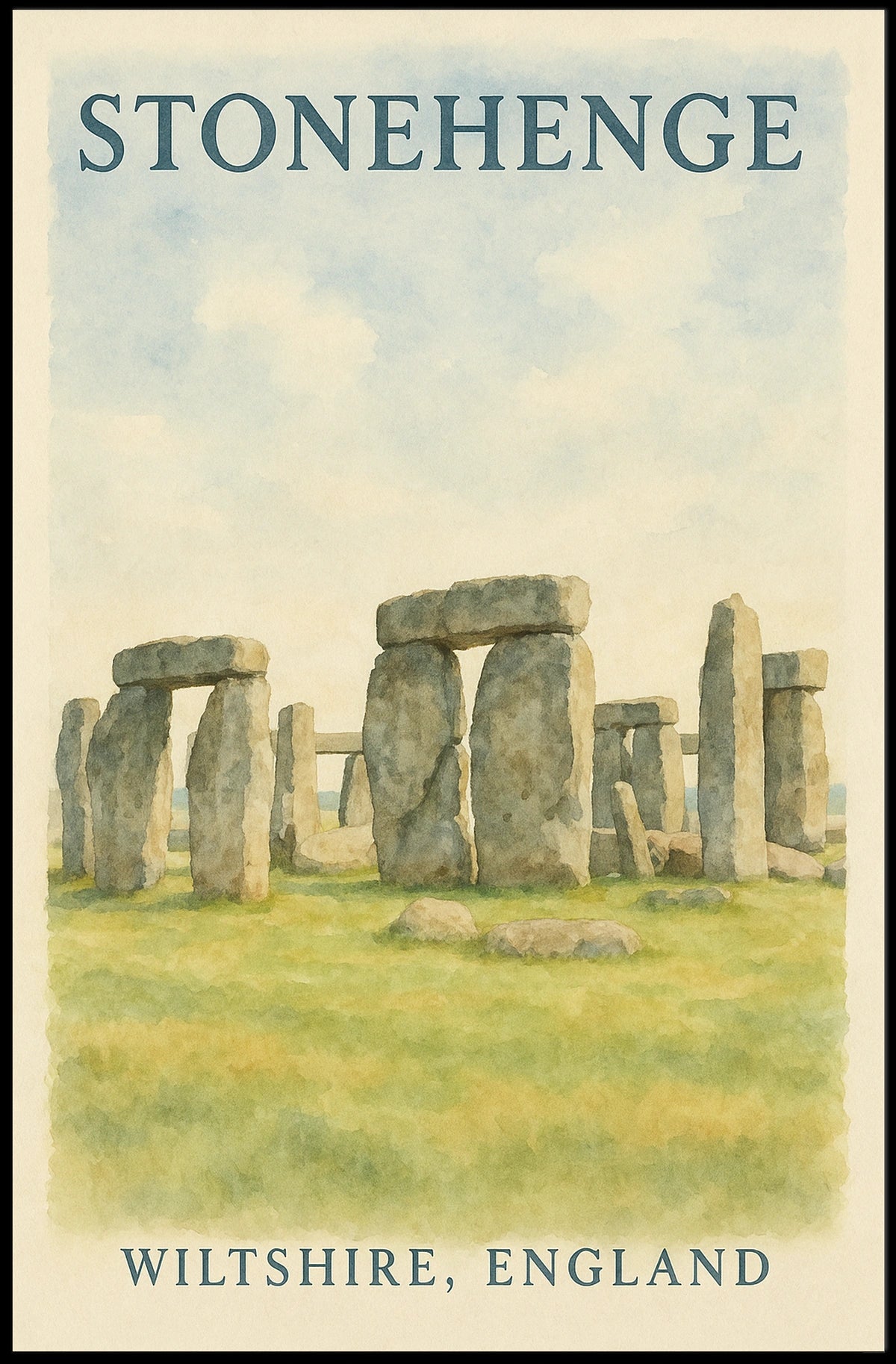 Stonehenge Wiltshire England Vintage Decor Poster