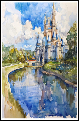 Enchanted Castle Reflection Poster PosterGoat