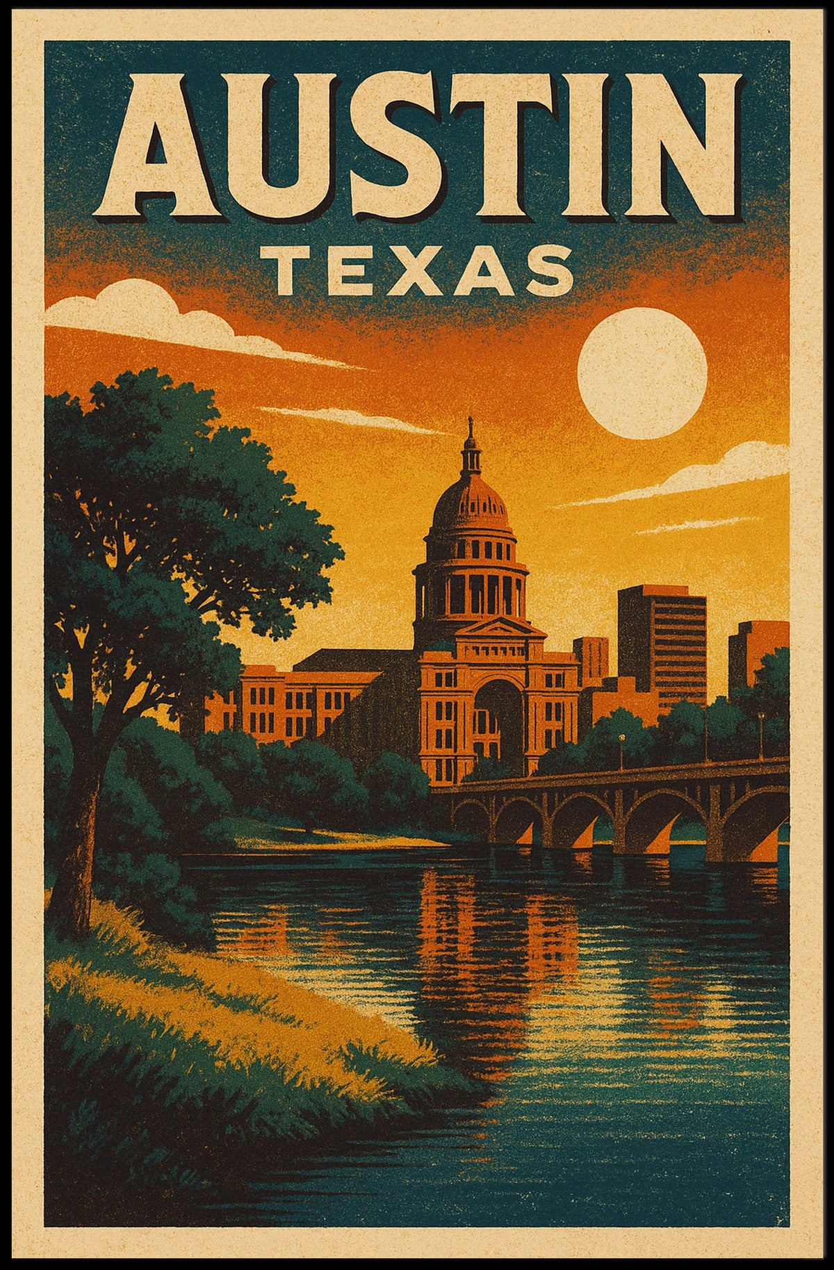 Austin, Texas A Scenic View Poster