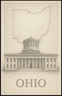 Ohio State Capitol Blueprint Poster