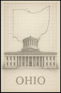 Ohio State Capitol Blueprint Poster