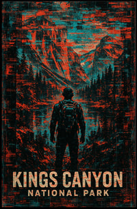 Kings Canyon National Park Vintage Wanderlust Poster