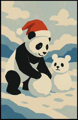 Festive Panda in Winter Wonderland Poster
