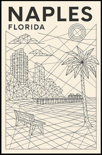 Naples Florida Geometric Coastal Art Poster 18x24 Print