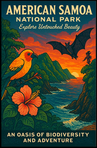 American Samoa National Park Vibrant Scenic Travel Poster