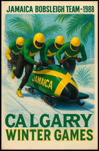 Jamaica Bobsleigh Team 1988 Winter Poster