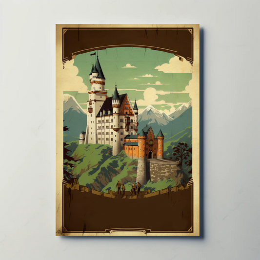 Fairytale Castle In Bavarian Mountains Travel Poster