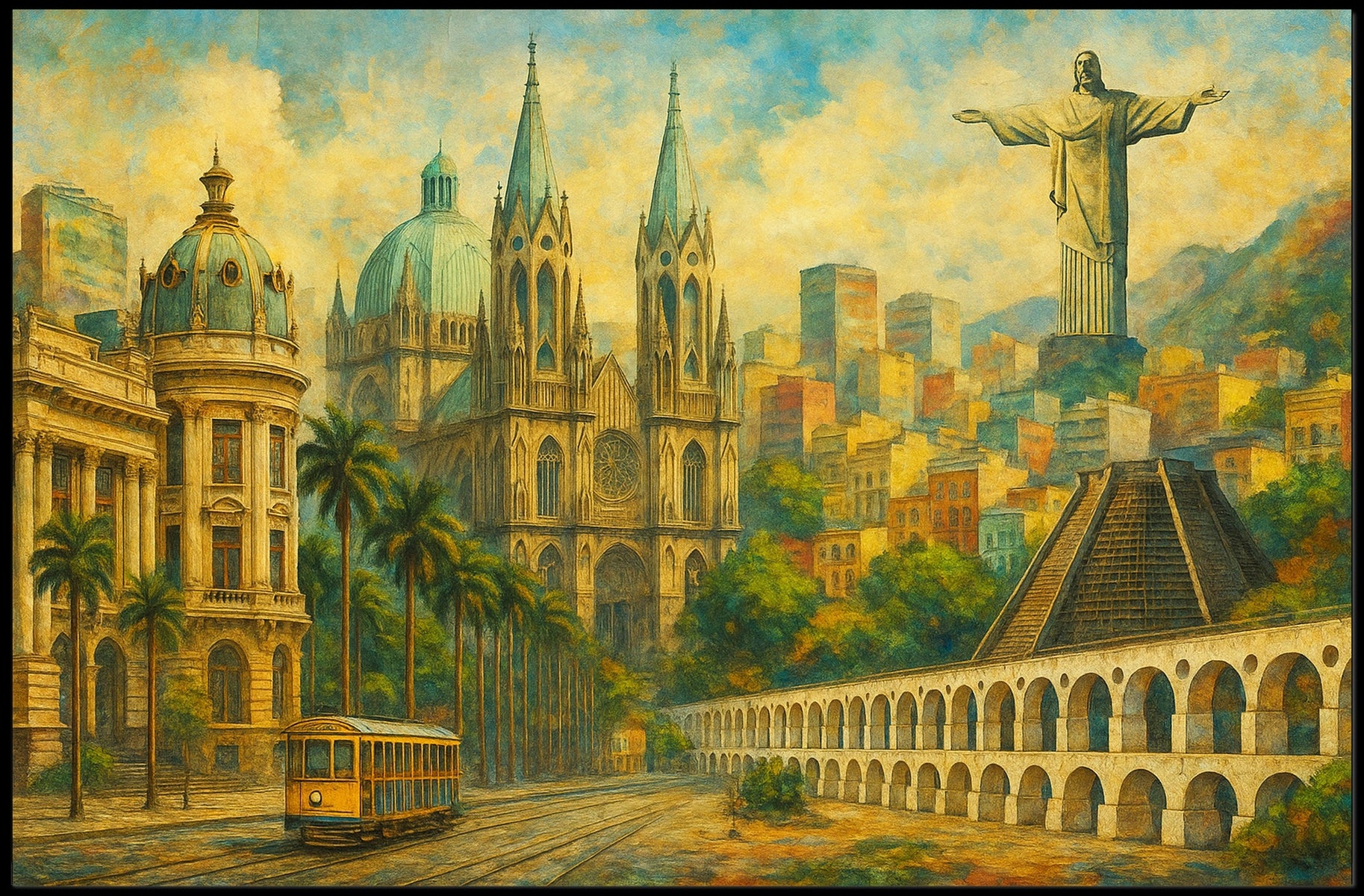 Vibrant Cityscape of Rio de Janeiro Poster