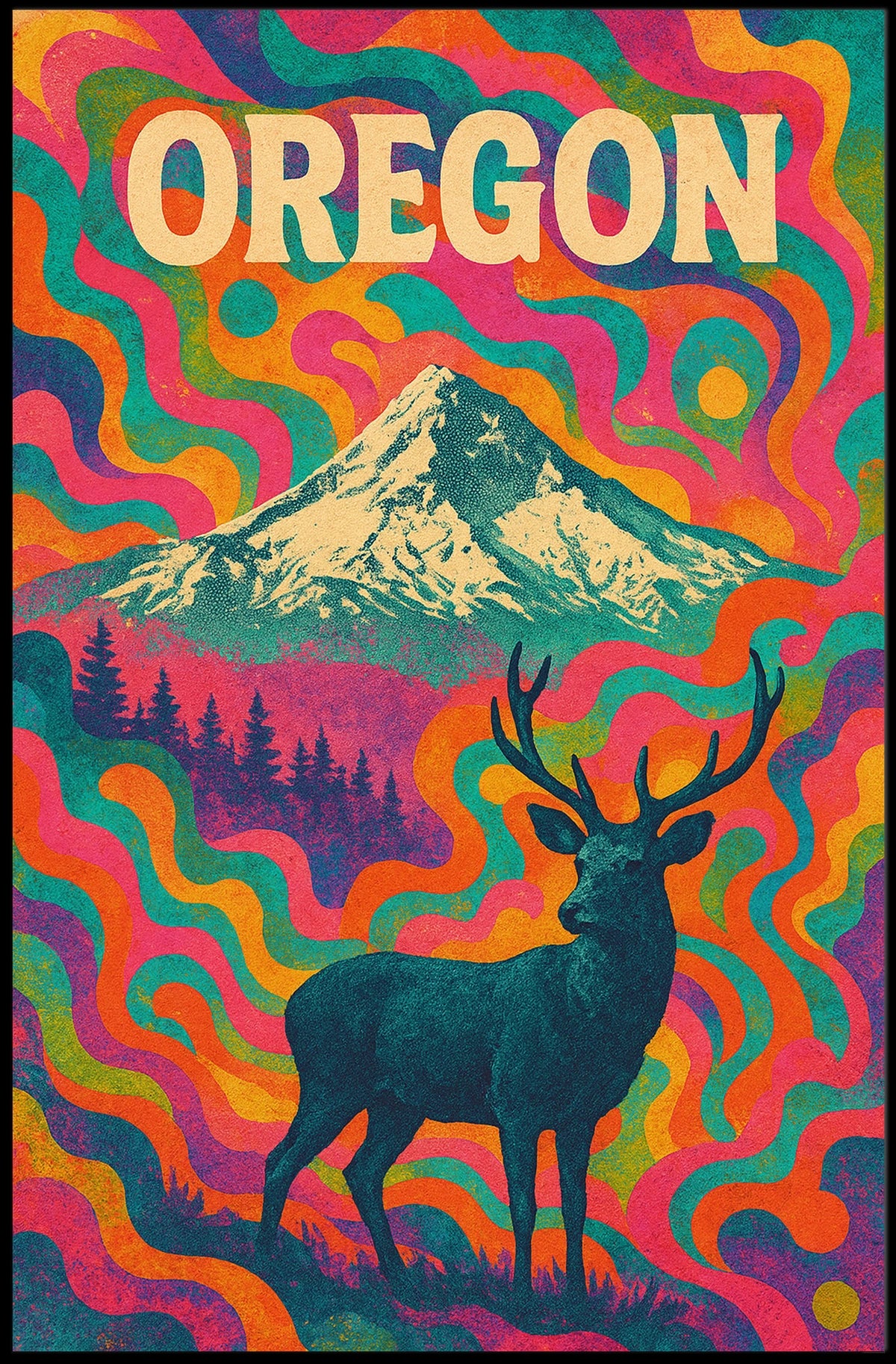 OregonS Vibrant Wilderness Poster