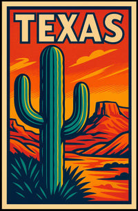 Texas Desert Landscape Poster