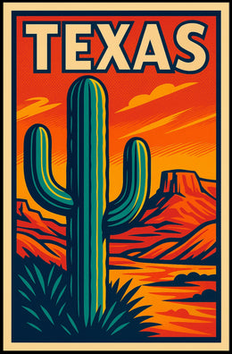 Texas Desert Landscape Poster