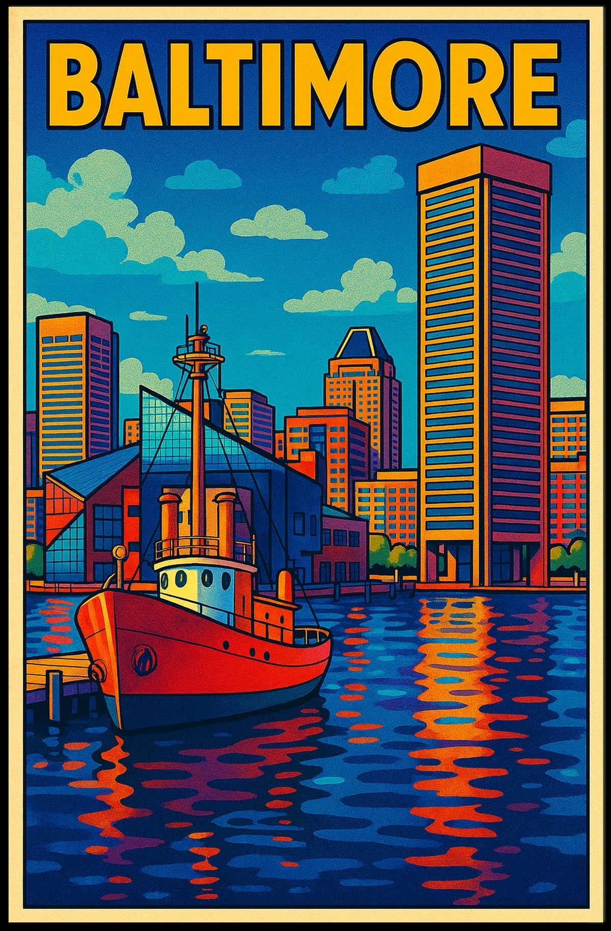 Baltimore Harbor Skyline Poster