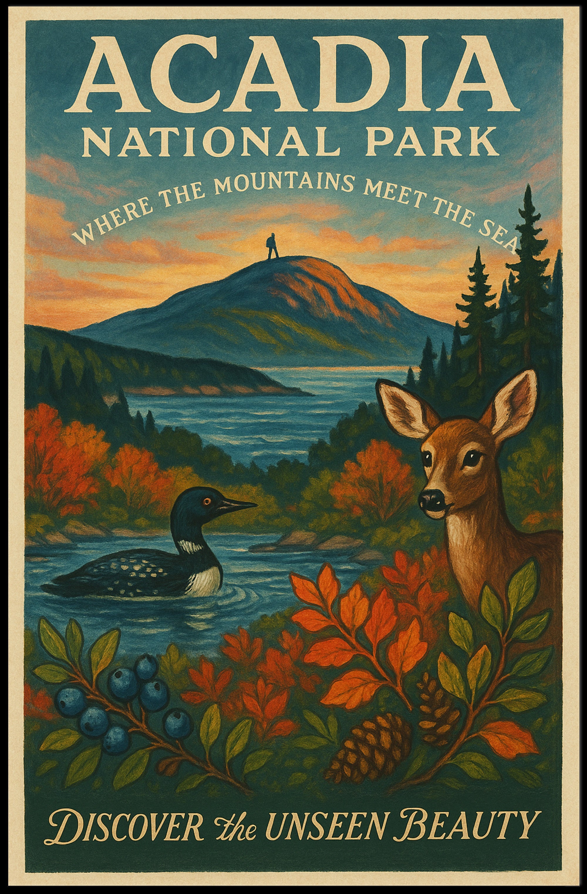 Acadia National Park Nature Serenity National Park Poster
