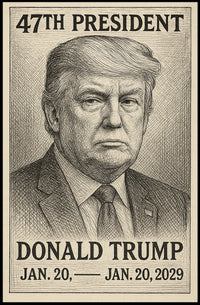 Donald Trump Enduring Leadership Engraved Portrait Poster