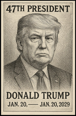 Donald Trump Enduring Leadership Engraved Portrait Poster