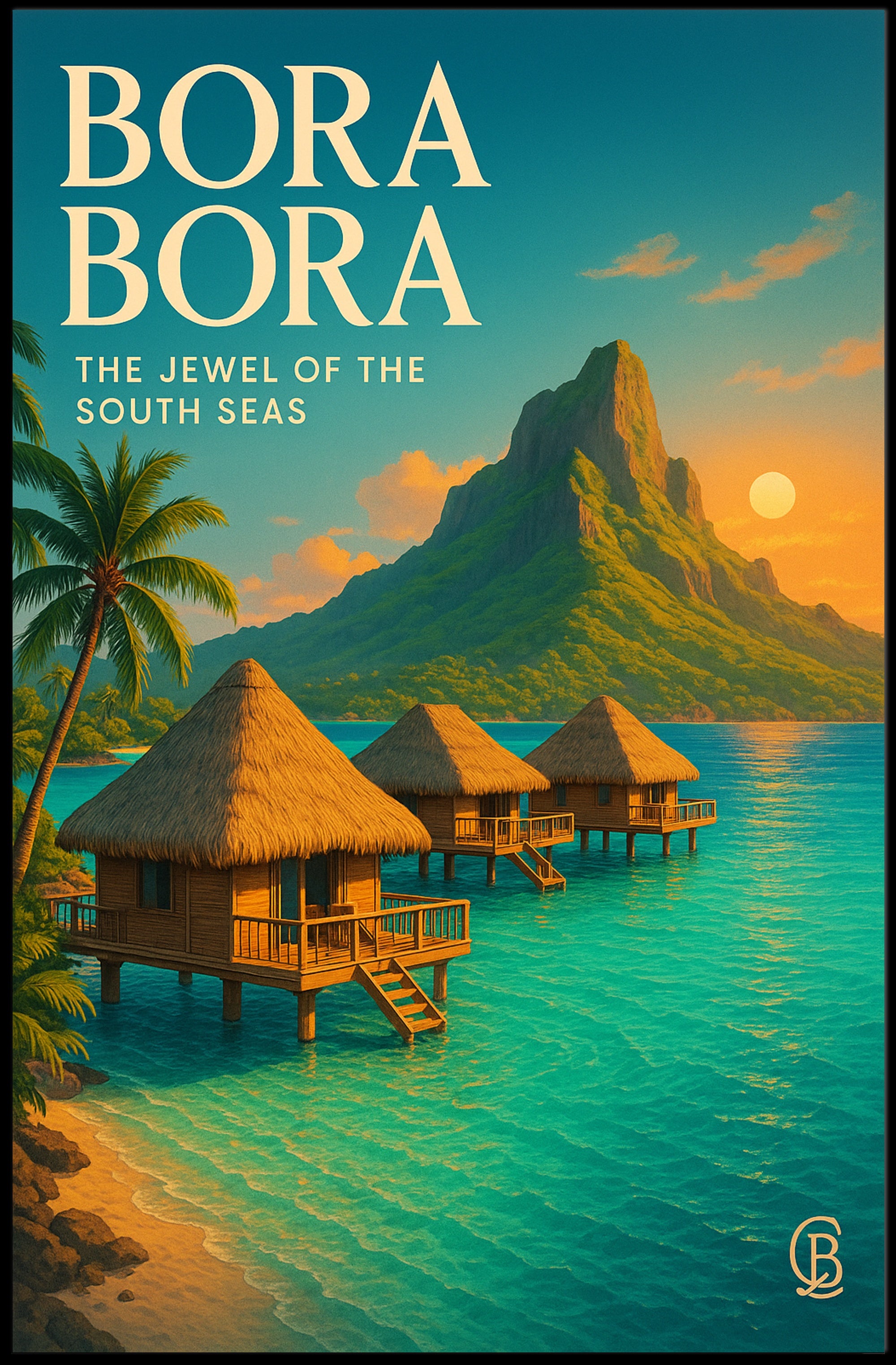 Bora Bora Tranquility in a Vintage Travel Poster PosterGoat