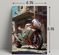 Urban Motorcycle Art Poster PosterGoat