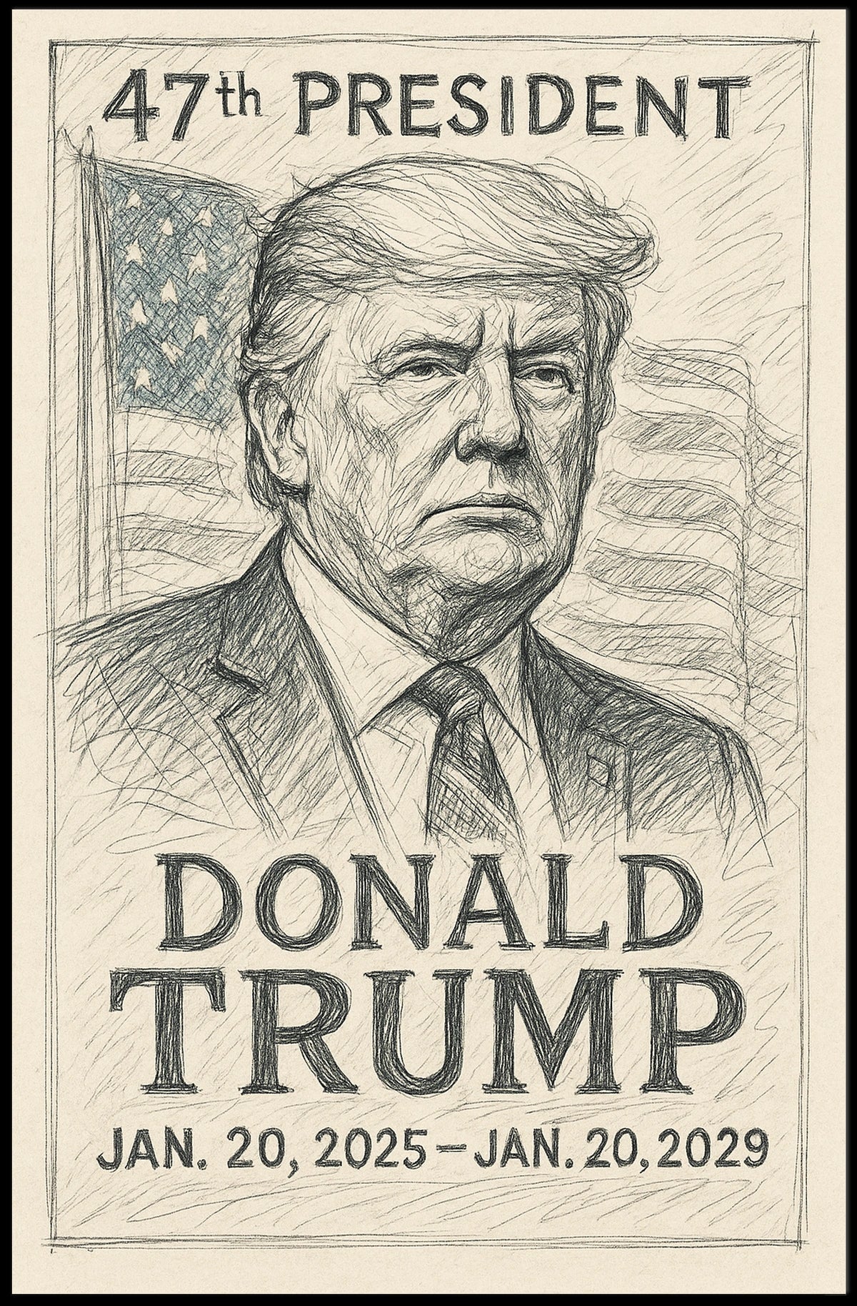 Donald Trump Pop Art Typography Patriot Poster