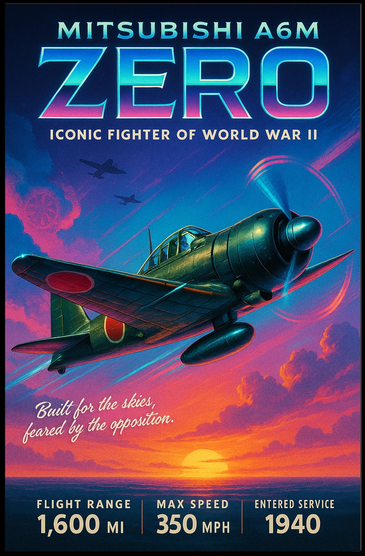 Mitsubishi A6M Zero Iconic Fighter of World War II Poster