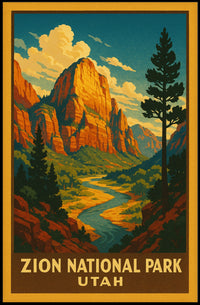 Zion National Park Utah Poster