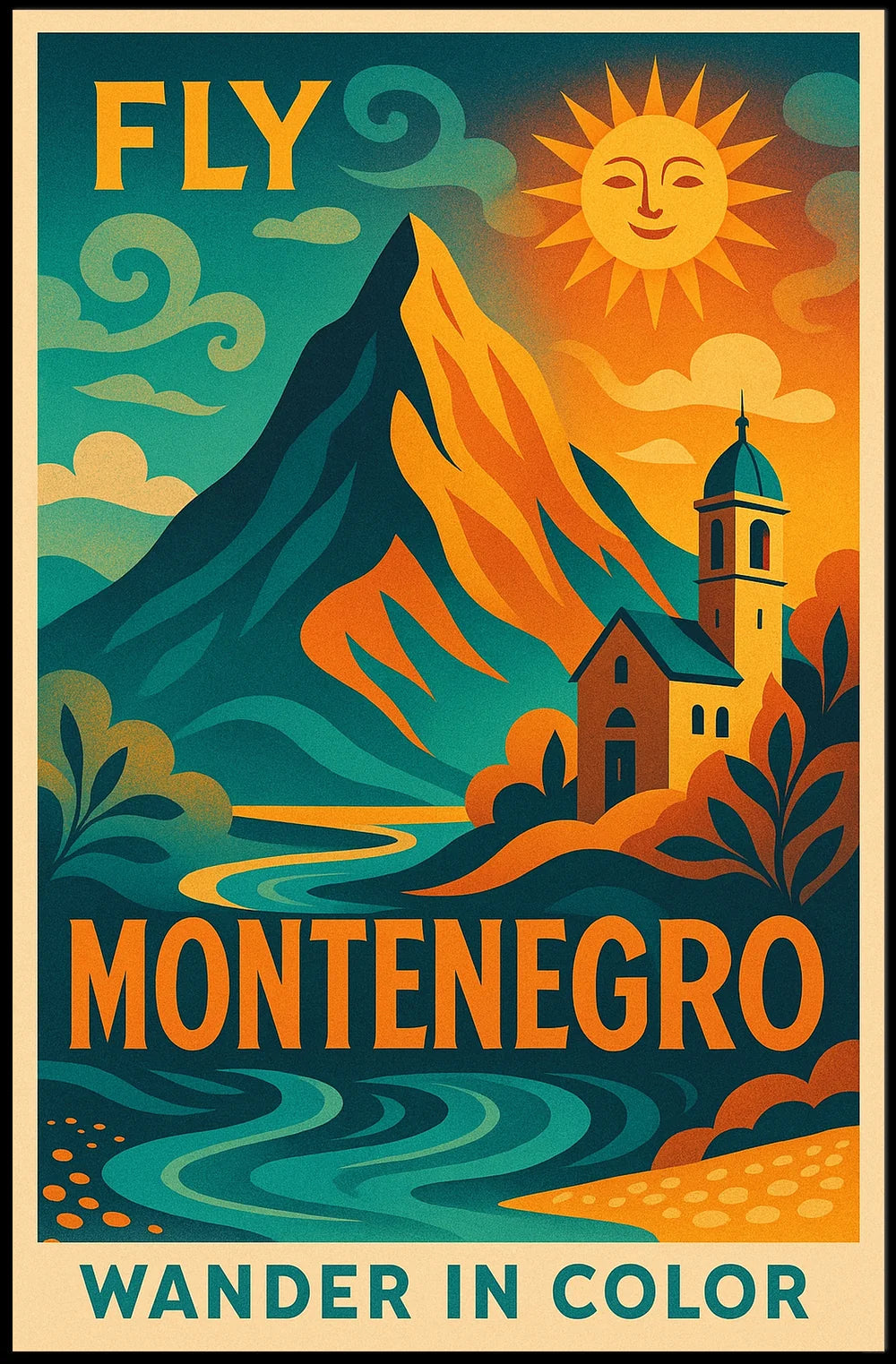 Montenegro Adventure Vintage Travel Poster PosterGoat