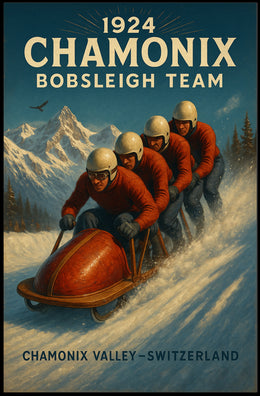 1924 Chamonix Bobsleigh Team Poster