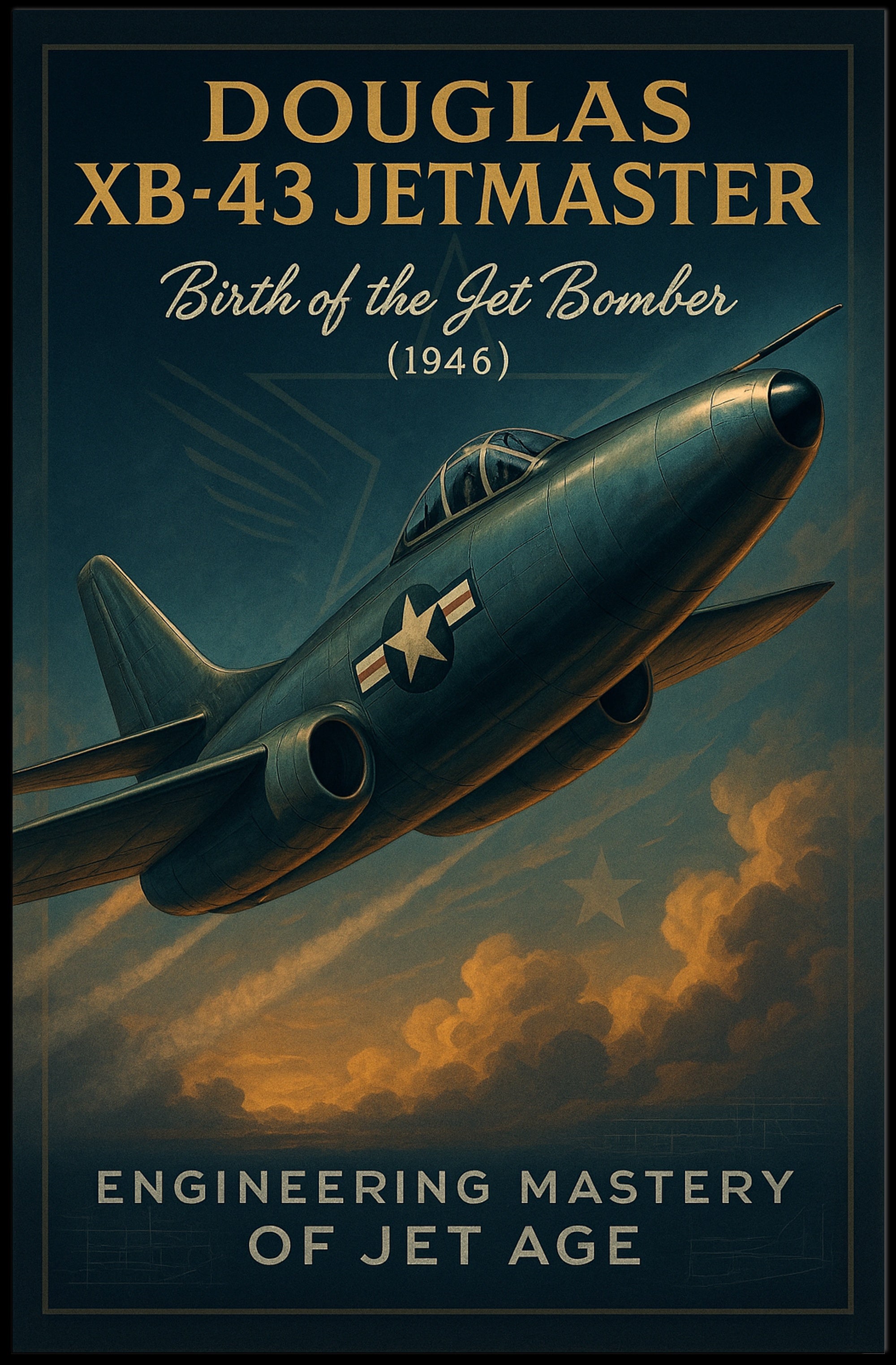 Douglas XB-43 Jetmaster Vintage Aviation Poster