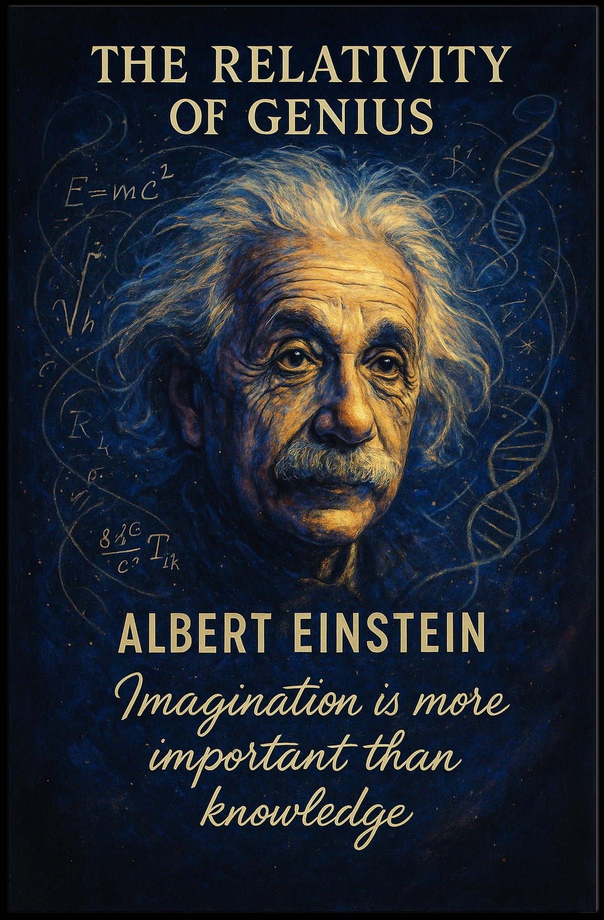 Einstein Relativity Vintage Art Poster: Inspire Creativity