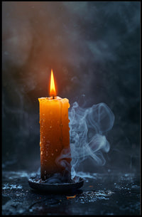 Photorealistic Burning Candle Travel Poster Wall Art PosterGoat