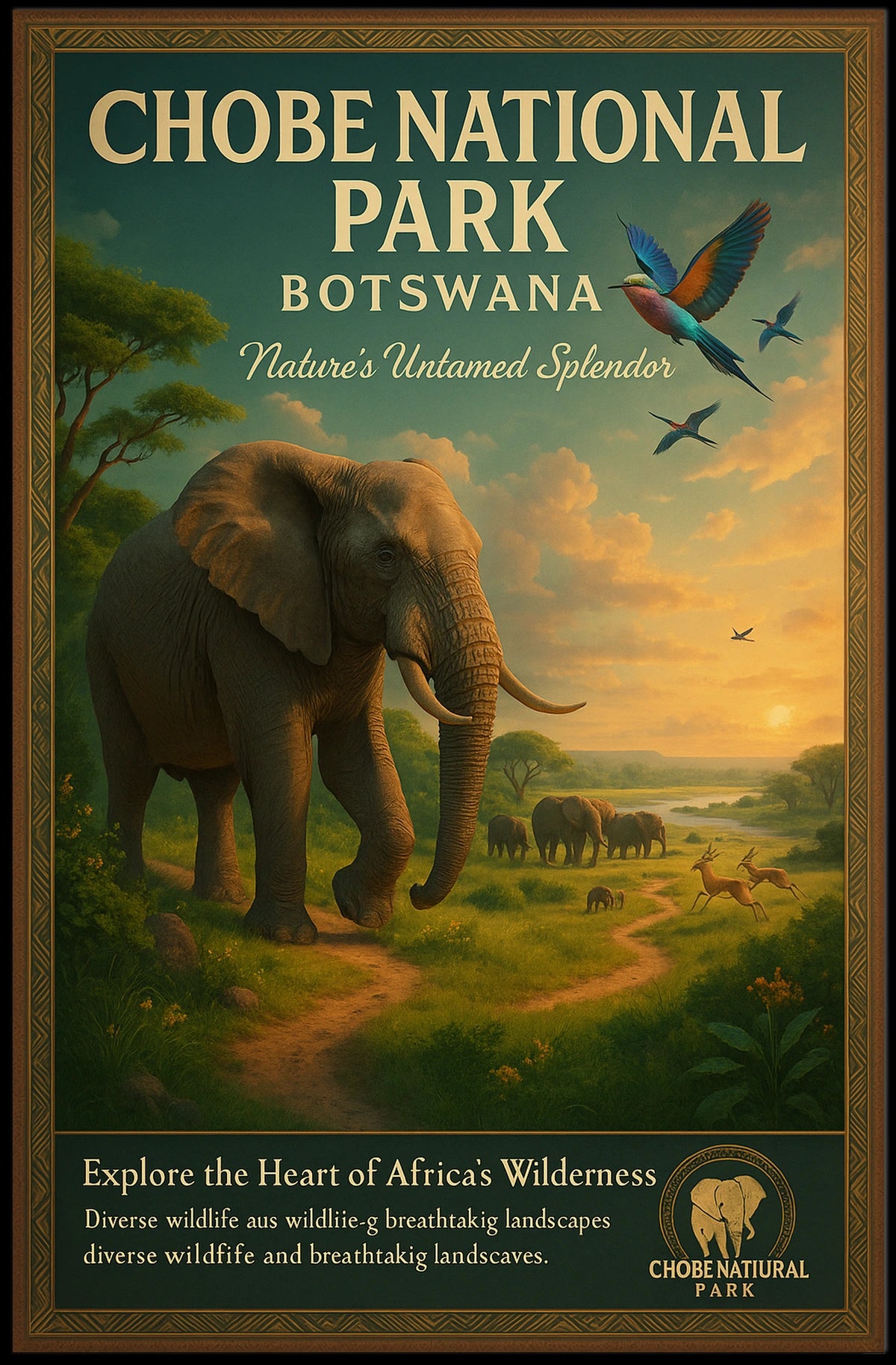 Explore The Heart Of AfricaS Wilderness Poster