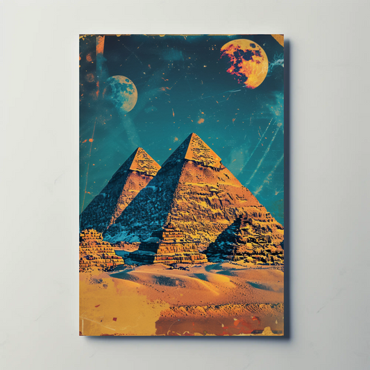 Pyramids of Giza Vintage Travel Poster