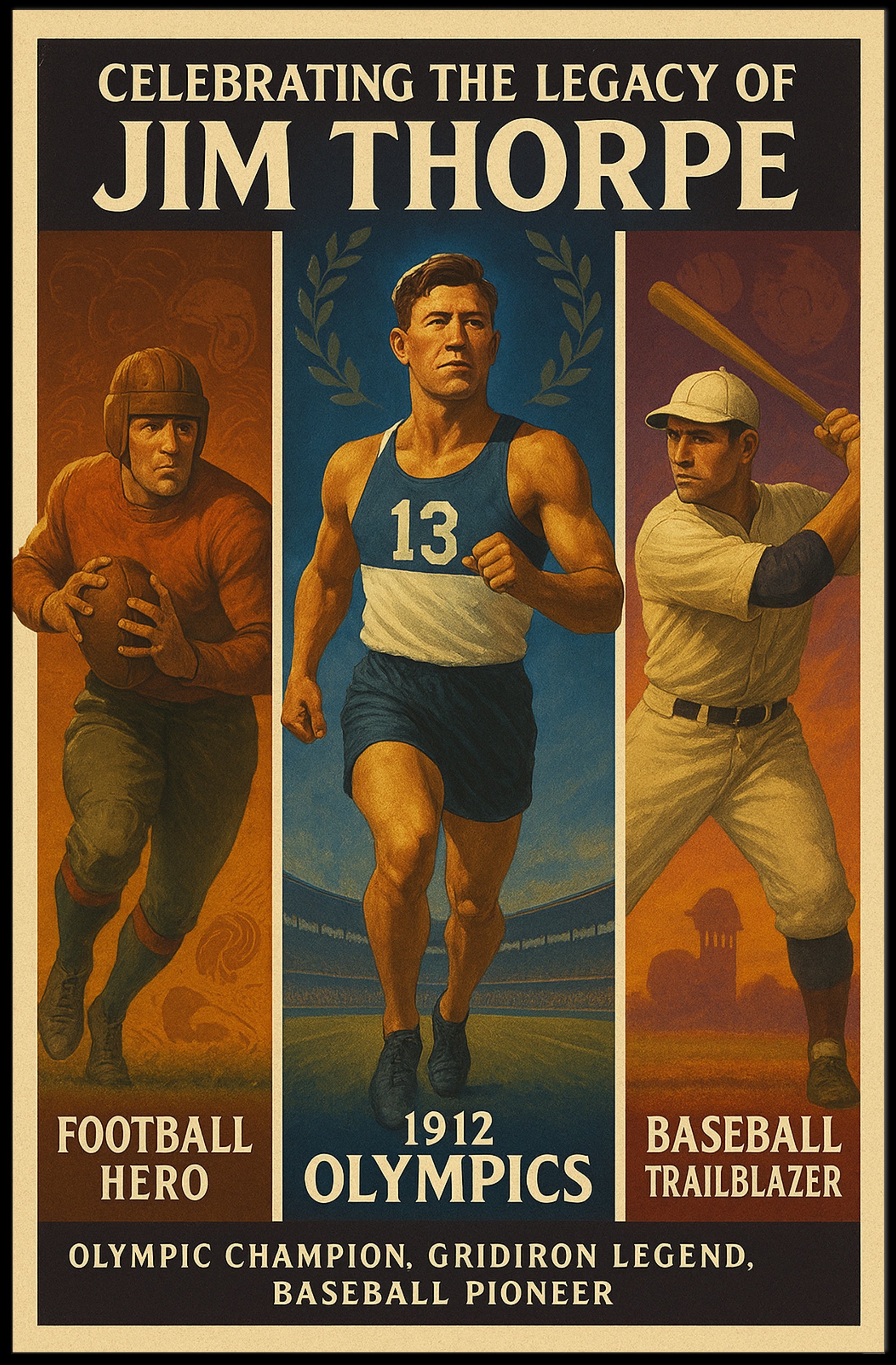 Celebrating the Legacy of Jim Thorpe Poster PosterGoat