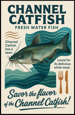 Channel Catfish Fresh Water Delight Poster