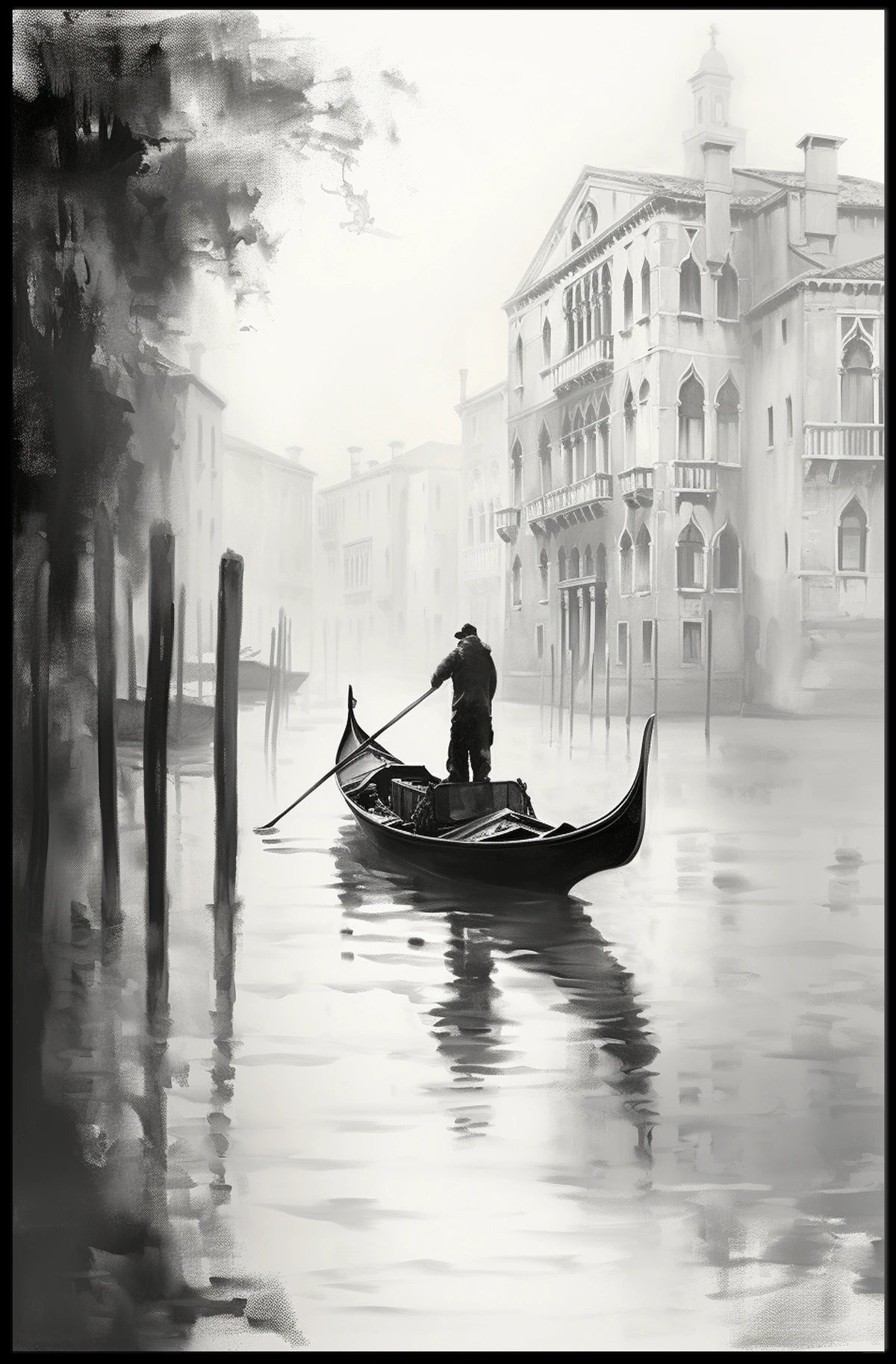 Venice Gondola Serenity in Classic Travel Poster