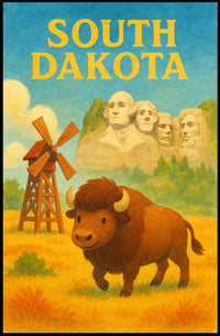 South Dakota Wonders Scenic Collector Poster