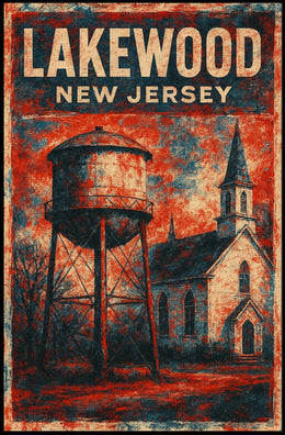 Vintage Lakewood Design Nostalgic Americana Travel Poster