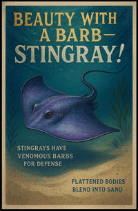 Beauty with a Barb Stingray Poster