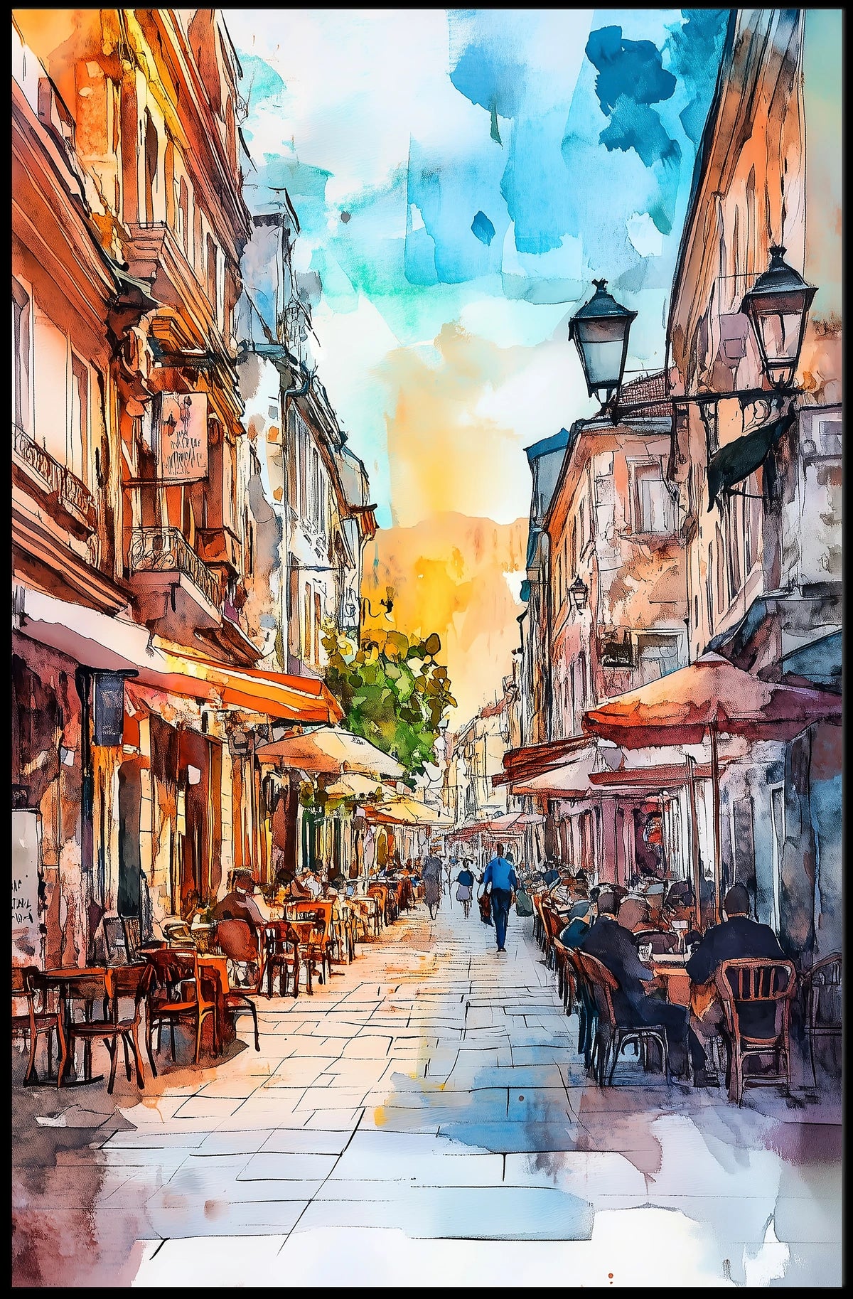 Vibrant Skadarlija Bohemian Street Scene In Serbia Poster