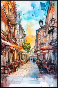 Vibrant Skadarlija Bohemian Street Scene In Serbia Poster